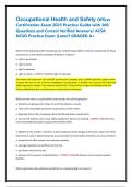 Occupational Health and Safety Officer Certification Exam 2025 Practice Guide with 300 Questions and Correct Verified Answers&sol; ACSA NCSO Practice Exam &lpar;LatesT GRADED A&plus;