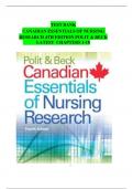 Canadian Essentials of Nursing Research 4th Edition Polit & Beck Test Bank &vert; Chapters 1-18 with Answer Keys