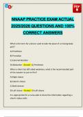 NNAAP PRACTICE EXAM ACTUAL 2025&sol;2026 QUESTIONS AND 100&percnt; CORRECT ANSWERS