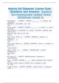 Hearing Aid Dispenser License Exam  &lpar;questions and answers&rpar;  questions and answers&vert;latest updated version 2025&vert;already graded a&plus;