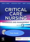 Test Bank for Priorities in Critical Care Nursing &lpar;9th Edition&comma; Linda D&period; Urden&comma; Kathleen M&period; Stacy&comma; Mary E&period; Lough&rpar; &ndash; Complete Exam Questions and Answers