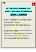 MLT ASCP BOC EXAM ACTUAL 2025&sol;2026 QUESTIONS AND 100&percnt; CORRECT ANSWERS