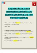 TCI &lpar;THERAPEUTIC CRISIS INTERVENTION&rpar; EXAM ACTUAL 2025&sol;2026 QUESTIONS AND 100&percnt; CORRECT ANSWERS