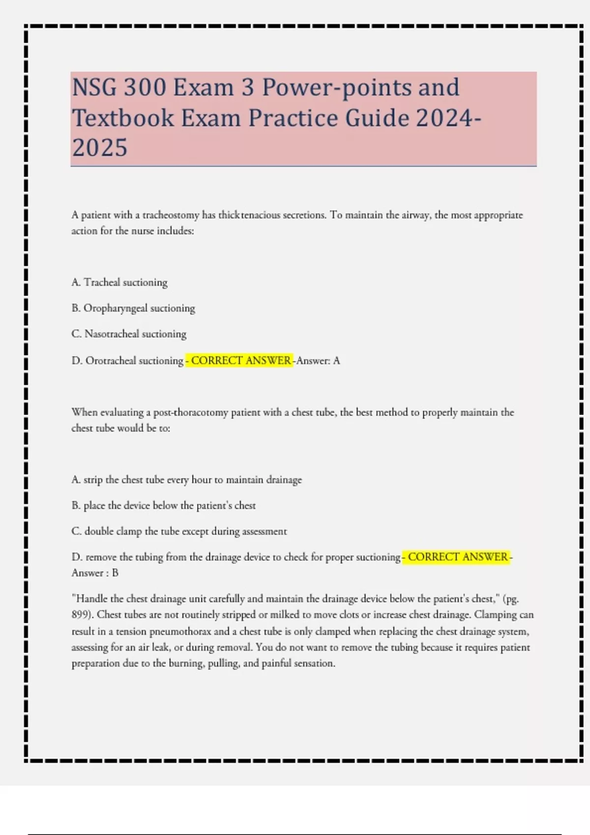 NSG 300 Exam 3 Power-points and Textbook Exam Practice Guide ...
