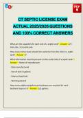 CT SEPTIC LICENSE EXAM ACTUAL 2025&sol;2026 QUESTIONS AND 100&percnt; CORRECT ANSWERS