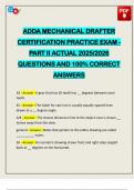 ADDA MECHANICAL DRAFTER CERTIFICATION PRACTICE EXAM - PART II ACTUAL 2025&sol;2026 QUESTIONS AND 100&percnt; CORRECT ANSWERS