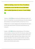 Adult-Gerontology Acute Care Nurse Practitioner Certification &lpar;AGACNP-BC&reg;&rpar; Exam 2025&sol;2026 &vert; 100&percnt; Verified Questions & Answers &vert; Latest Edition 