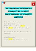 TN ETHICS AND JURISPRUDENCE EXAM ACTUAL 2025&sol;2026 QUESTIONS AND 100&percnt; CORRECT ANSWERS