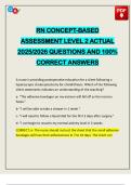 RN CONCEPT-BASED ASSESSMENT LEVEL 2 ACTUAL 2025&sol;2026 QUESTIONS AND 100&percnt; CORRECT ANSWERS