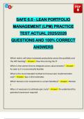 SAFE 6&period;0 - LEAN PORTFOLIO MANAGEMENT &lpar;LPM&rpar; PRACTICE TEST ACTUAL 2025&sol;2026 QUESTIONS AND 100&percnt; CORRECT ANSWERS