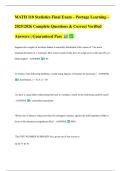 MATH 110 Statistics Final Exam &ndash; Portage Learning &ndash; 2025&sol;2026 Complete Questions & Correct Verified Answers &vert; Guaranteed Pass 