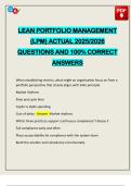 LEAN PORTFOLIO MANAGEMENT &lpar;LPM&rpar; ACTUAL 2025&sol;2026 QUESTIONS AND 100&percnt; CORRECT ANSWERS