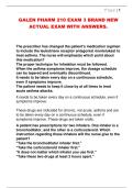 GALEN PHARM 210 EXAM 3 BRAND NEW  ACTUAL EXAM WITH ANSWERS&period; 