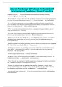 General Psychology 2301 Exam &num;2 Cognitive & Developmental Psychology Exam Q&rsquo;s and A&rsquo;s
