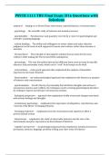 PSYCH 1111 TRU Final Exam &vert;316 Questions with Solutions
