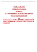 FULL TEST BANK For Fundamentals of Nursing&colon; Active Learning for Collaborative Practice 3rd Edition by Barbara L Yoost MSN RN CNE ANEF &lpar;Author&rpar;With 100&percnt; Verified Questions And Answers Graded A&plus;
