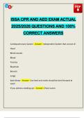 ISSA CPR AND AED EXAM ACTUAL 2025&sol;2026 QUESTIONS AND 100&percnt; CORRECT ANSWERS