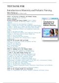 TEST BANK FOR Introduction to Maternity and Pediatric Nursing 8th Edition by Gloria Leifer ISBN:978-0275971281 ALL CHAPTERS COVERED YOUR ULTIMATE GUIDE 100% VERIFIED A+ GRADE ASSURED!!!!!! NEW LATEST UPDATE!!!!!!!  