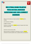 BIO 2 FINAL EXAM- PALMTAG FGCU ACTUAL 2025&sol;2026 QUESTIONS AND 100&percnt; CORRECT ANSWERS