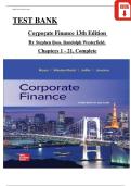 Corporate Finance&comma; 13th Edition by Stephen Ross and Randolph Westerfield &ndash; Complete Test Bank &lpar;Chapters 1&ndash;21&comma; Newest Version&rpar;
