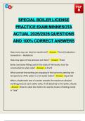 SPECIAL BOILER LICENSE PRACTICE EXAM MINNESOTA ACTUAL 2025&sol;2026 QUESTIONS AND 100&percnt; CORRECT ANSWERS