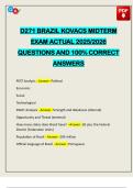 D271 BRAZIL KOVACS MIDTERM EXAM ACTUAL 2025&sol;2026 QUESTIONS AND 100&percnt; CORRECT ANSWERS