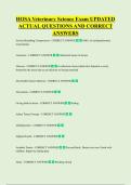 HOSA Veterinary Science Exam UPDATED  ACTUAL QUESTIONS AND CORRECT  ANSWERS