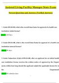 Assisted Living Facility Manager State Exam  Newest Questions and Answers (Verified Answers)  || 100% VERIFIED // A+ GRADED 2025/2026