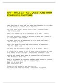 ARF - TITLE 22 &ndash; CCL QUESTIONS WITH COMPLETE ANSWERS