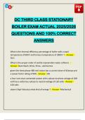 DC THIRD CLASS STATIONARY BOILER EXAM ACTUAL 2025&sol;2026 QUESTIONS AND 100&percnt; CORRECT ANSWERS