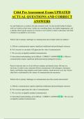 C464 Pre Assessment Exam UPDATED  ACTUAL QUESTIONS AND CORRECT  ANSWERS