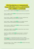C464 Introduction to Communication  Exam UPDATED ACTUAL QUESTIONS  AND CORRECT ANSWERS