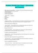 Primary Health Care Exam 1 &vert;Questions and Answers