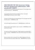 NEW YORK DMV TEST 2025 Actual exam &lpar;Testing Real Exam Questions&rpar;and verified Answers &lpar; 100&percnt; accurate&rpar; GET IT RIGHT&excl;&excl;