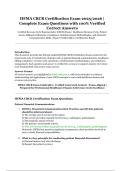 HFMA CRCR Certification Exam 2025&sol;2026 &ndash; Complete Exam Questions with 100&percnt; Verified Correct Answers