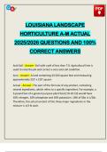 LOUISIANA LANDSCAPE HORTICULTURE A-M ACTUAL 2025&sol;2026 QUESTIONS AND 100&percnt; CORRECT ANSWERS