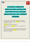 LOUISIANA LANDSCAPE HORTICULTURE CONTRACTOR CHAPTERS ACTUAL 2025&sol;2026 QUESTIONS AND 100&percnt; CORRECT ANSWERS