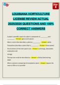 EXAMS PACK&colon;&colon;&colon; LOUISIANA LANDSCAPE HORTICULTURE ACTUAL 2025&sol;2026 Q&A 100&percnt; PASS