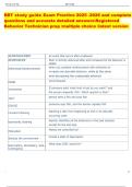 RBT study guide Exam Practice 2025 -2026 and complete  questions and accurate detailed answersRegistered  Behavior Technician prep multiple choice latest version