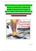 Test Bank for Anatomy&comma; Physiology&comma; & Disease&colon; An Interactive Journey for Health Professionals 3rd Edition by Colbert&comma; All Chapters &vert; Complete Guide A&plus;