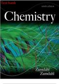 TEST BANK FOR ZUMDAHL CHEMISTRY 9TH EDITION &lpar;Complete Test Bank with Questions and Answers&rpar;
