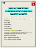 USPS 943 EXAM ACTUAL 2025&sol;2026 QUESTIONS AND 100&percnt; CORRECT ANSWERS