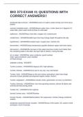 BIO 373 EXAM &num;1 QUESTIONS WITH CORRECT ANSWERS&excl;&excl;