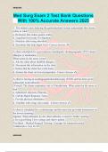 Med Surg Exam 2 Test Bank Questions With 100&percnt; Accurate Answers 2025