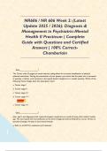 NR606 &sol; NR 606 Week 2&colon; &lpar;Latest Update 2025 &sol; 2026&rpar;&colon; Diagnosis & Management in Psychiatric-Mental Health II Practicum &vert; Complete Guide with Questions and Certified Answers &vert; 100&percnt; Correct- Chamberlain  
