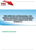 WGU D398 Intro to Pharmacology &vert; OA&vert; Objective Assessment&vert; 92 Actual Questions and Answers Latest Updated 2025&sol;2026 &lpar;Graded A&plus;&rpar;