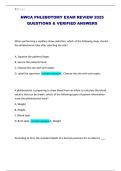 NWCA PHLEBOTOMY EXAM REVIEW 2025 QUESTIONS & VERIFIED ANSWERS