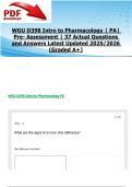 WGU D398 Intro to Pharmacology &vert; PA&vert; Pre- Assessment &vert; 37 Actual Questions and Answers Latest Updated 2025&sol;2026 &lpar;Graded A&plus;&rpar;