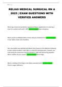 RELIAS MEDICAL SURGICAL RN A 2025 &vert; EXAM QUESTIONS WITH VERIFIED ANSWERS