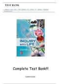 Test Bank - for Inquiry into Life 17th Edition by Sylvia S&period; Mader&comma; Michael Windelspecht&comma; All Chapters &vert; Complete Guide A&plus;